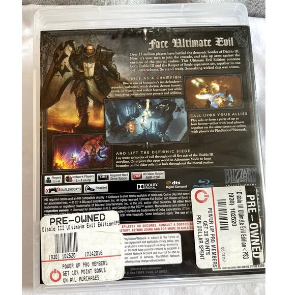 Diablo III: Reaper of Souls – Ultimate Evil (PS3) Excellent Condition No Manual - Picture 2 of 4